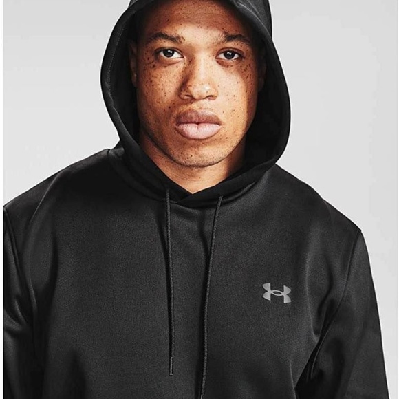 BRAND NEW men under armour fleece solid black hoodie hoody sweater size S - Picture 4 of 5